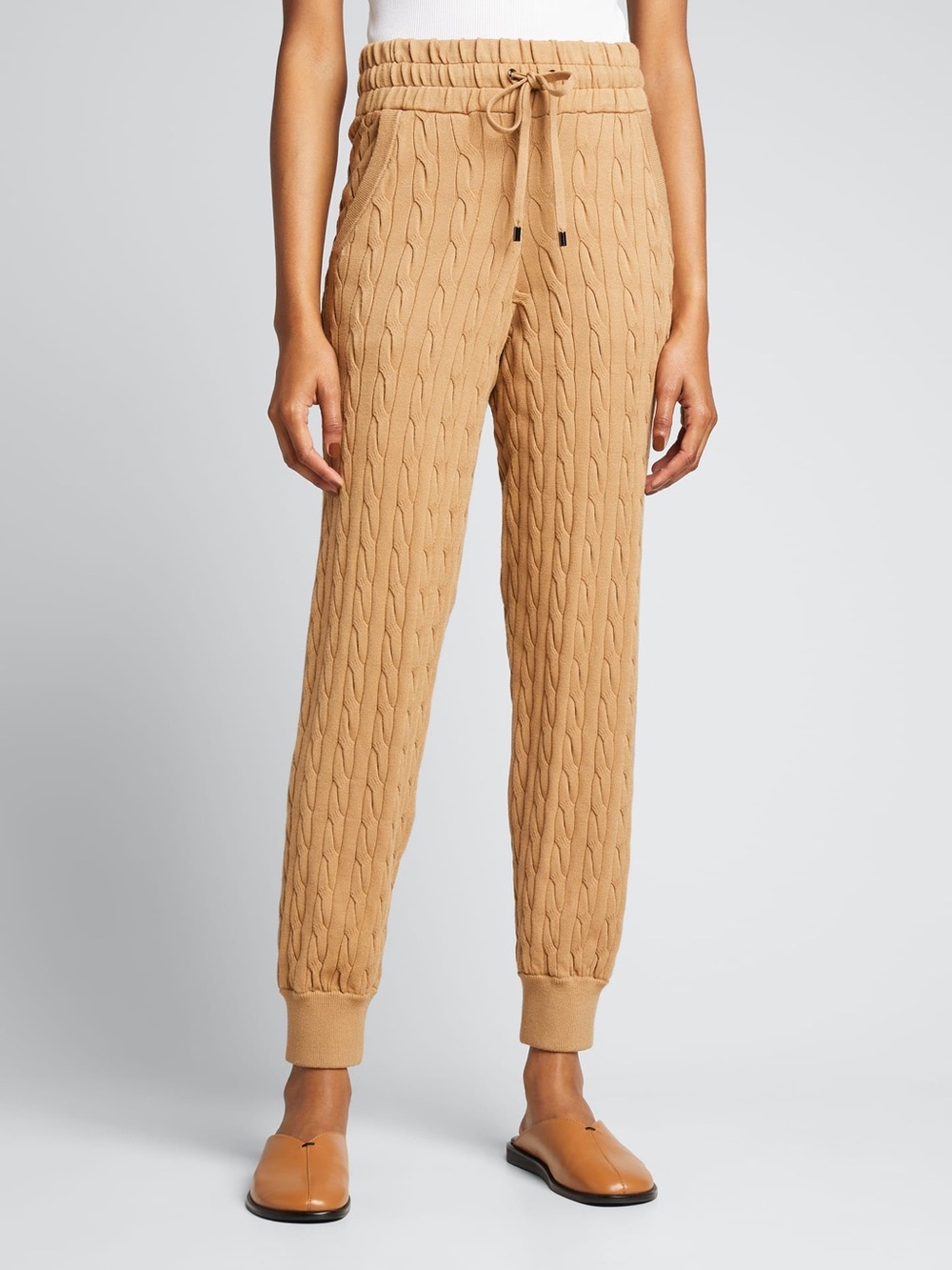 Veronica Beard Auden Cable-Knit Sweatpants